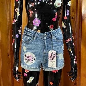 High Waisted Vanilla Star Blue Jean Booty Shorts Jeans Shorts Denim Size 1 NWT